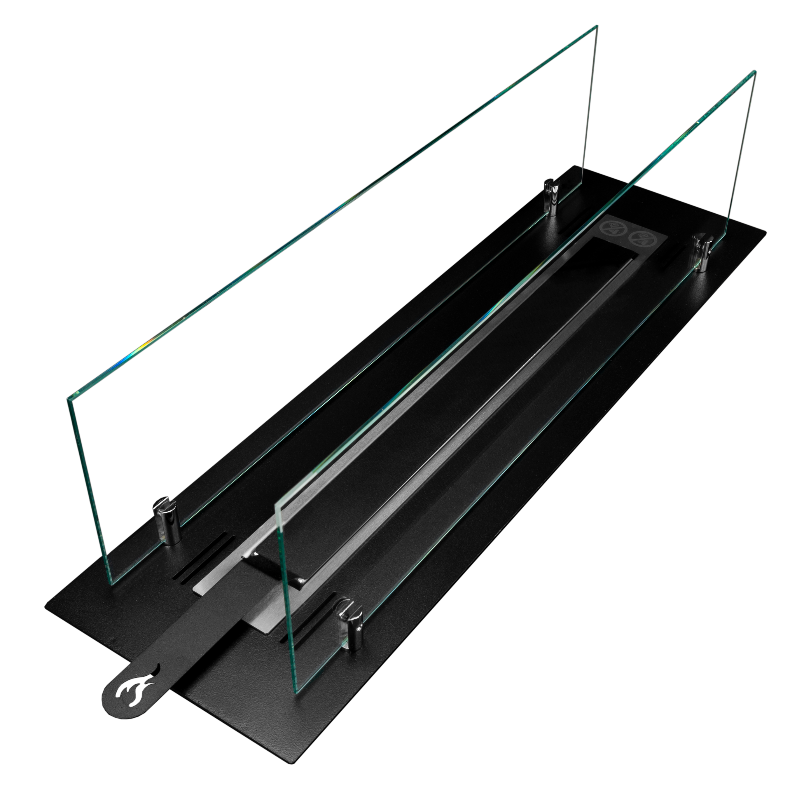 Biofireplace built-in insert 65 cm black matte with glass